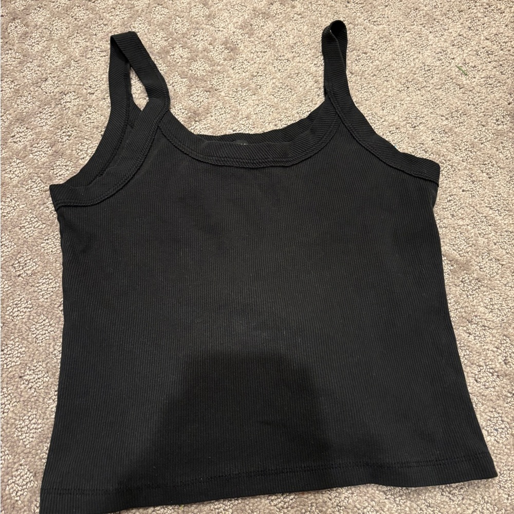 forever 21 black ribbed tank top